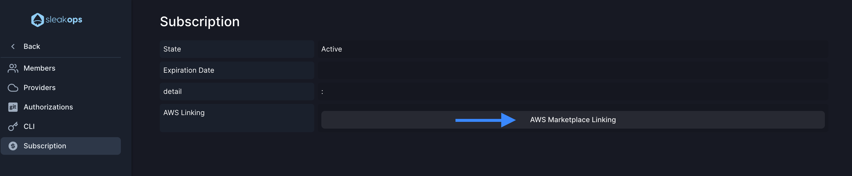 AWS Marketplace Linking button