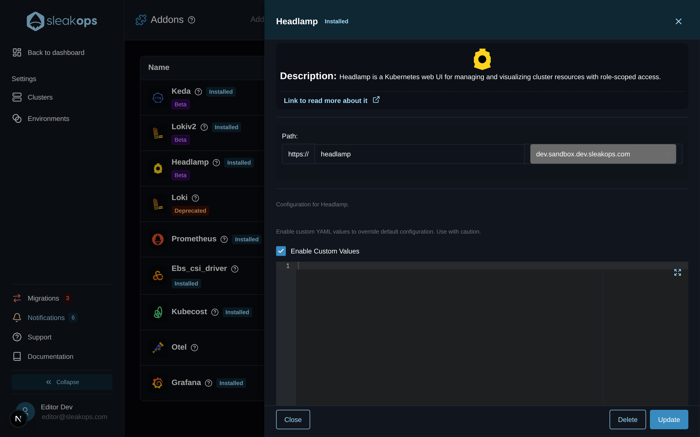 headlamp-install-form-custom-values