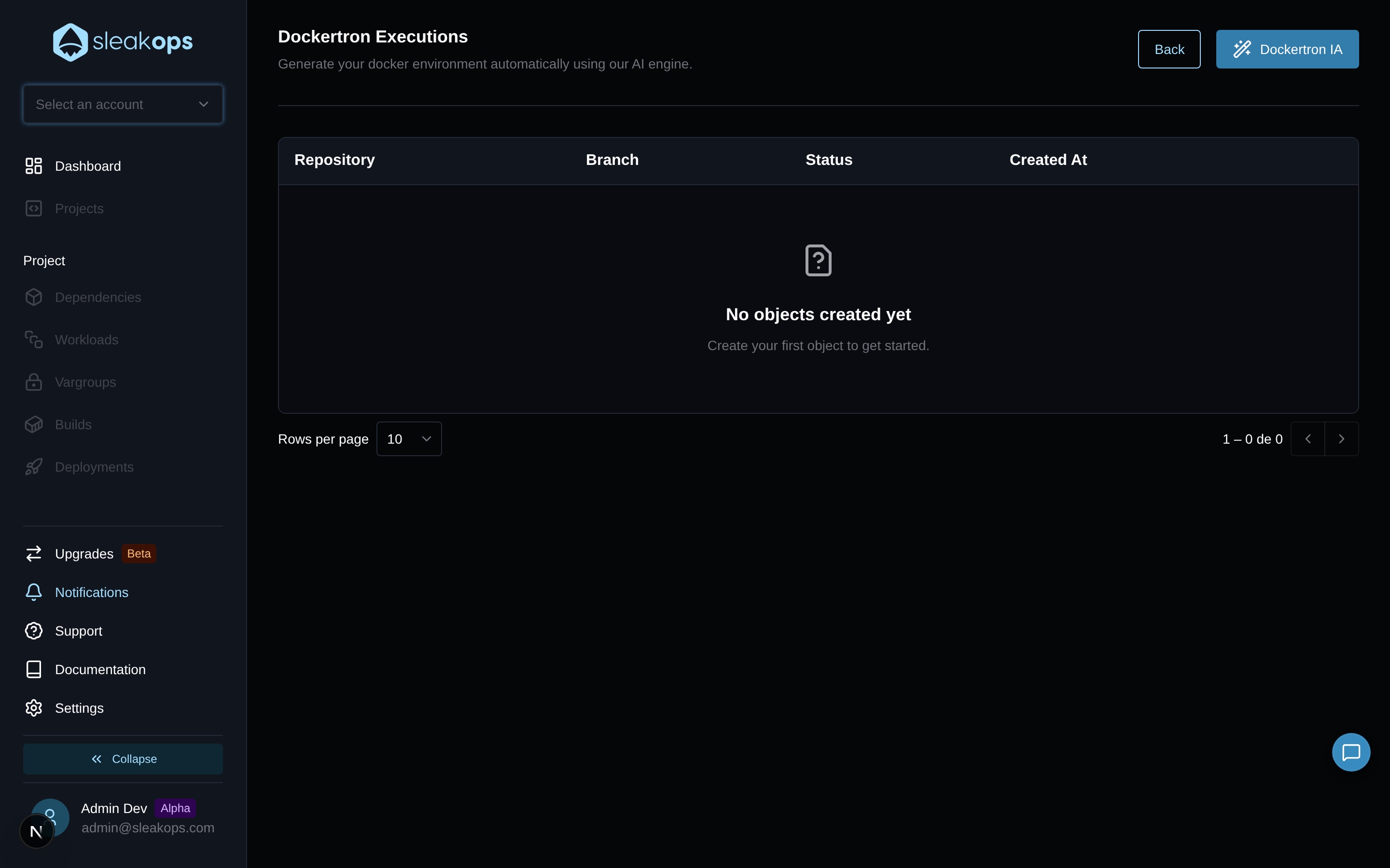 dockertron-executions-list