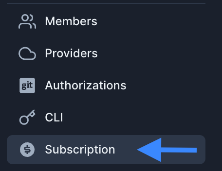 Subscription Menu Item