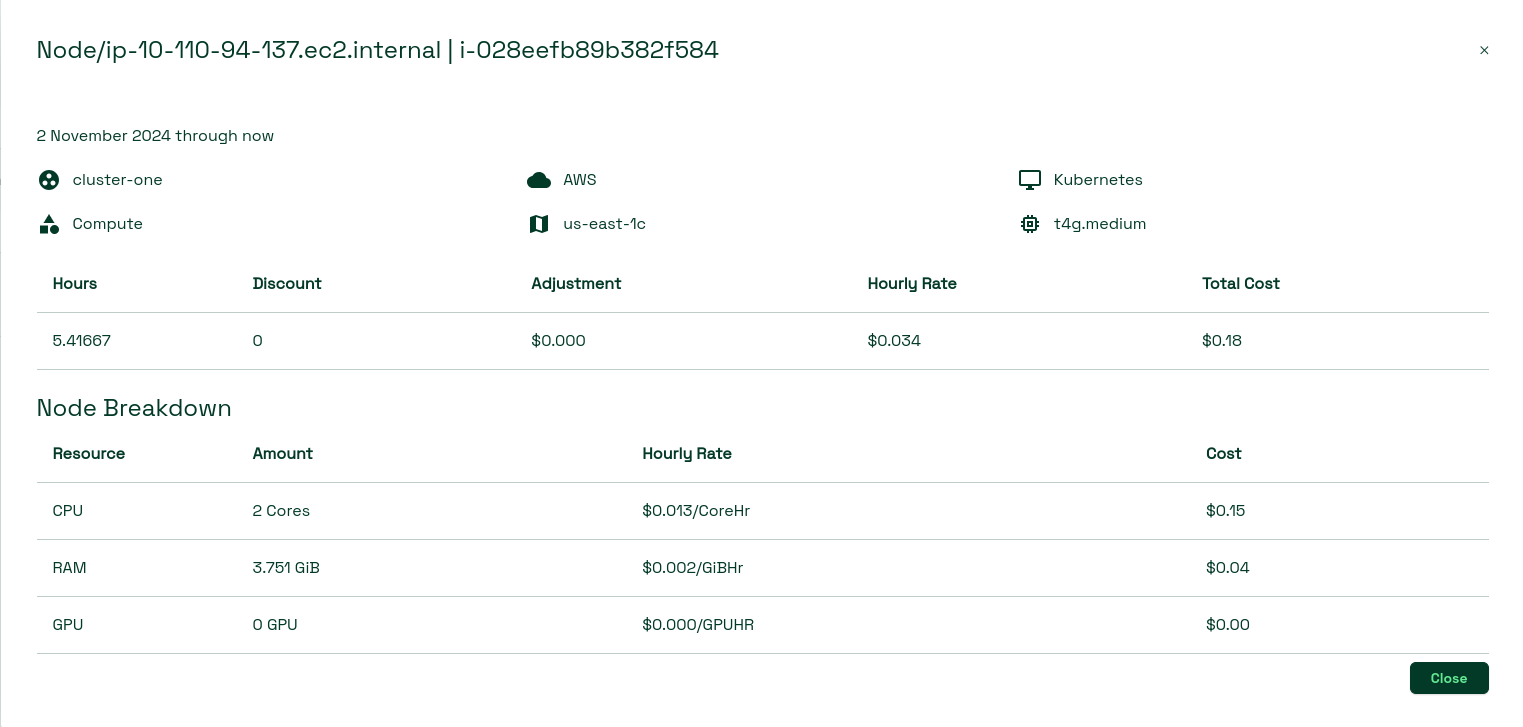 kubecost-node-costs