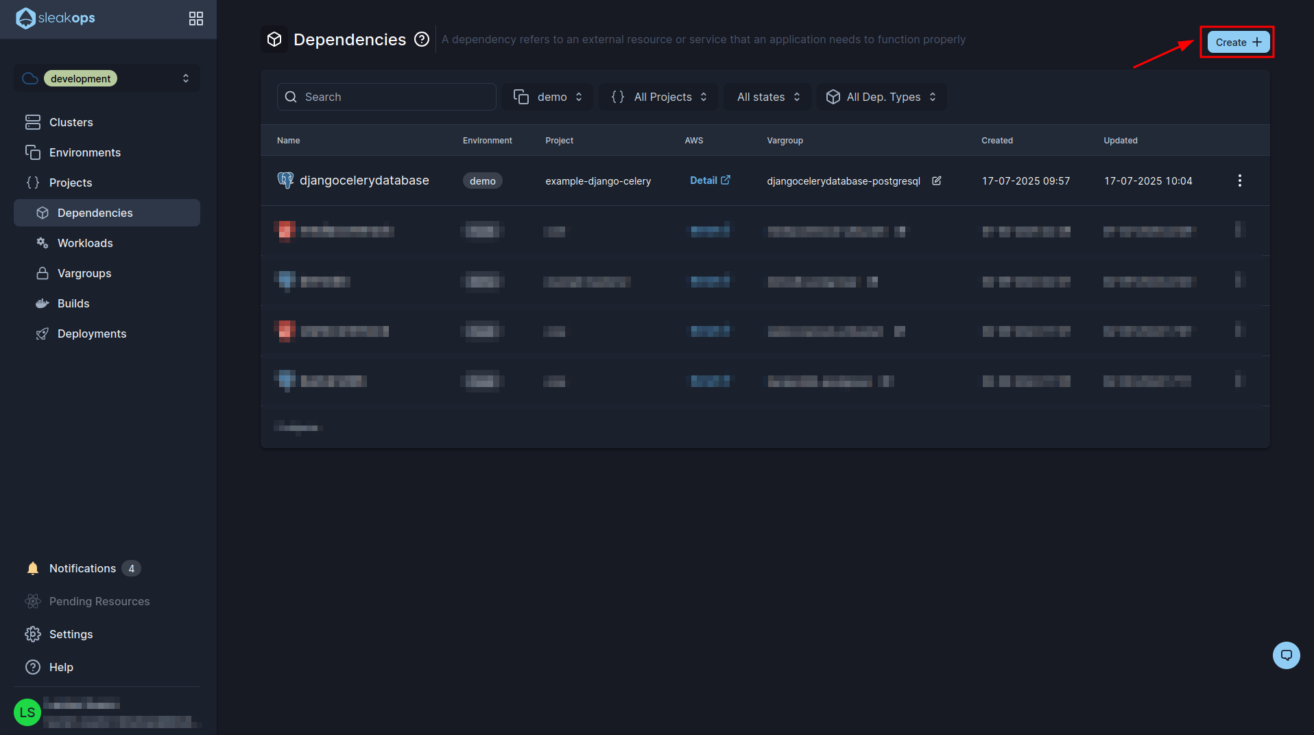 click-create-s3-dependencies-reference